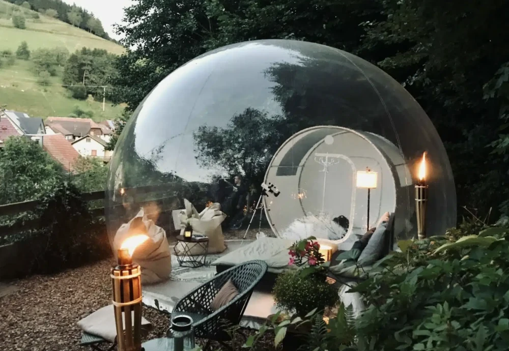 sleeping in a bubble tent